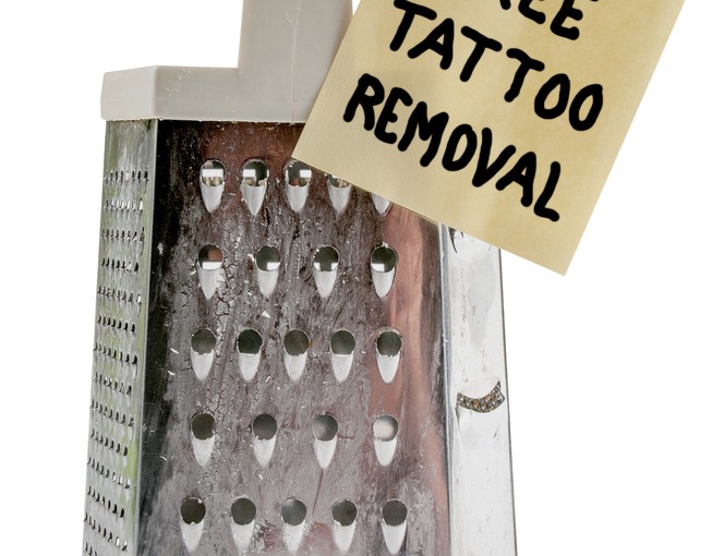 Free cheese grater tattoo removerfor the brave